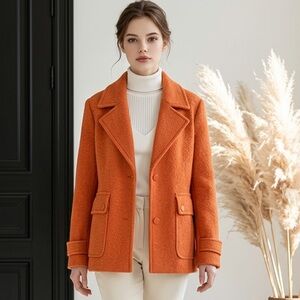 Tribal Jeans Snap Front Peacoat Burnt Orange